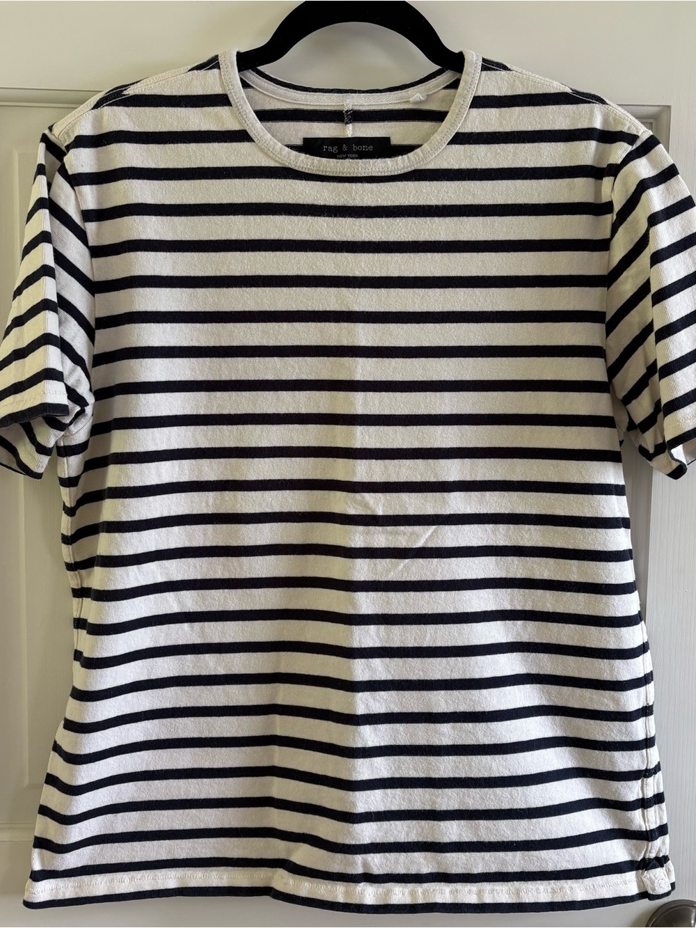 RAG & BONE Black and Cream Striped Tee